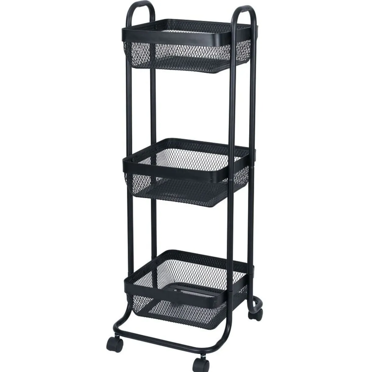 Desserte en métal noir 3 niveaux - L.34xl.27,3xH.78,5cm < Gifi Best