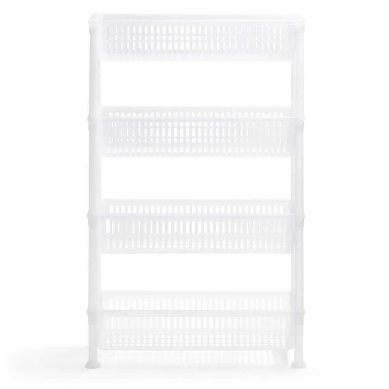 Desserte 4 niveaux plastique transparent 50x19,5xH82cm