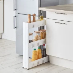 Desserte resserre cuisine étroite sur roulettes 3 niveaux