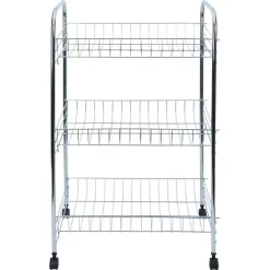 Desserte à roulettes 3 niveaux métal gris 41x26,5xH61,5cm < Gifi New