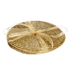 Dessous de verre x4 perle doré Ø10cm < Gifi Discount