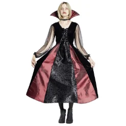Déguisement adulte Halloween vampire robe noir et rouge - Taille L