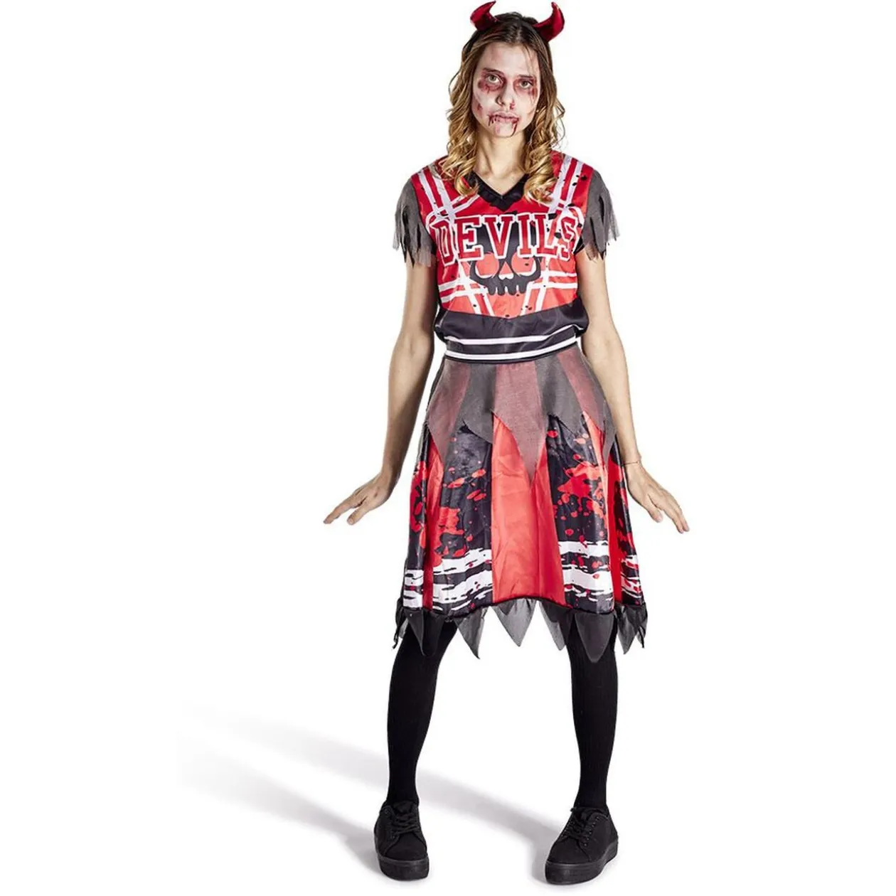 Déguisement adulte Halloween pompom girl robe et serre-tête - Taille L