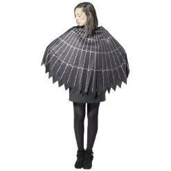 Déguisement adulte Halloween araignée poncho noir gris - Taille unique