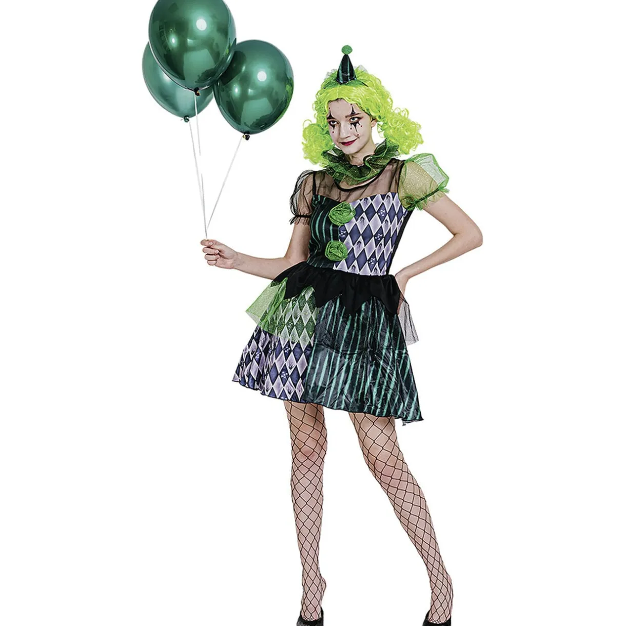 Déguisement adulte Halloween clown robe serre-tête collier - Taille M < Gifi New