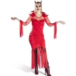Déguisement adulte Halloween diablesse robe serre-tête rouge - Taille M