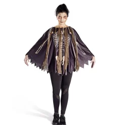 Déguisement adulte Halloween squelette poncho - Taille unique < Gifi