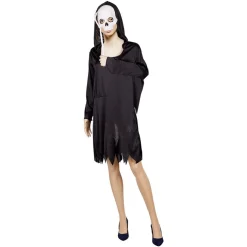 Déguisement adulte Halloween squelette robe et masque à tenir Taille M < Gifi Online