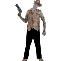 Déguisement adulte Halloween sheriff zombie tshirt et chapeau Taille M/L < Gifi Best