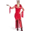 Déguisement adulte Halloween diable robe serre-tête rouge - Taille S
