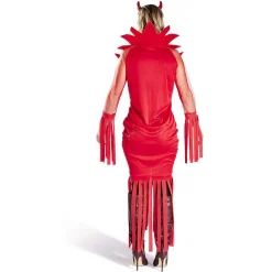 Déguisement adulte Halloween diable robe serre-tête rouge - Taille S