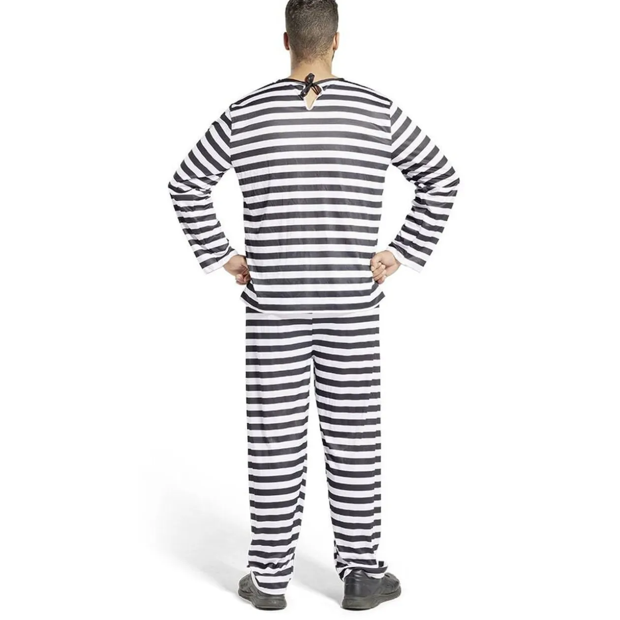 Déguisement adulte prisonnier rayé noir blanc - Taille M