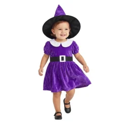 Déguisement bébé fille sorcière robe et chapeau polyester violet 18/24mois < Gifi Discount
