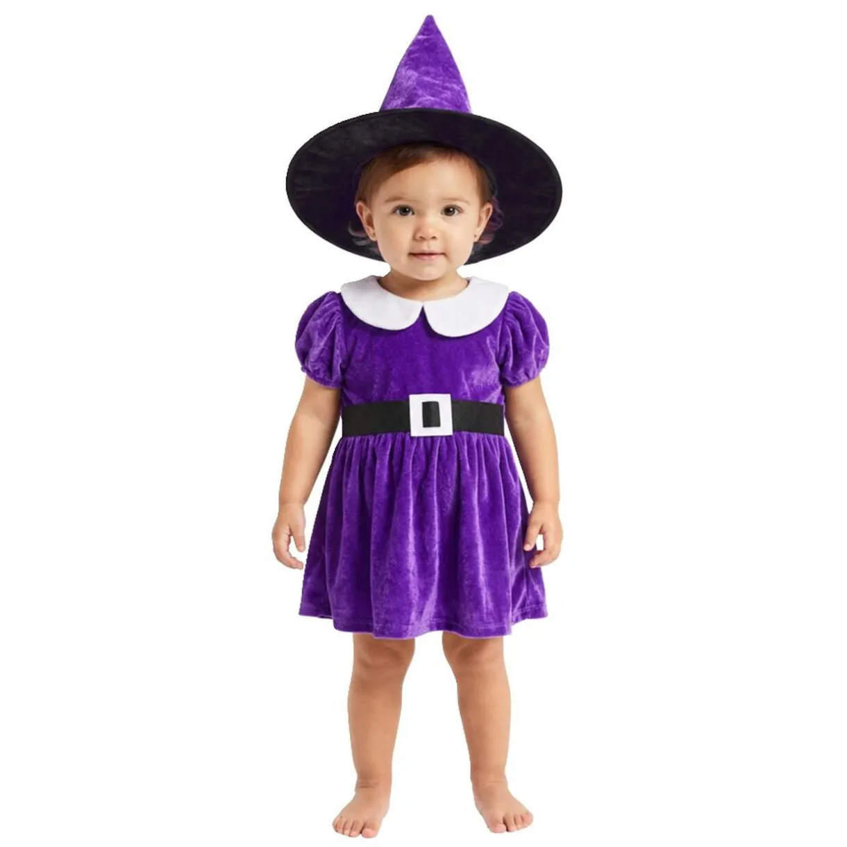 Déguisement bébé fille sorcière robe et chapeau polyester violet 18/24mois < Gifi Discount