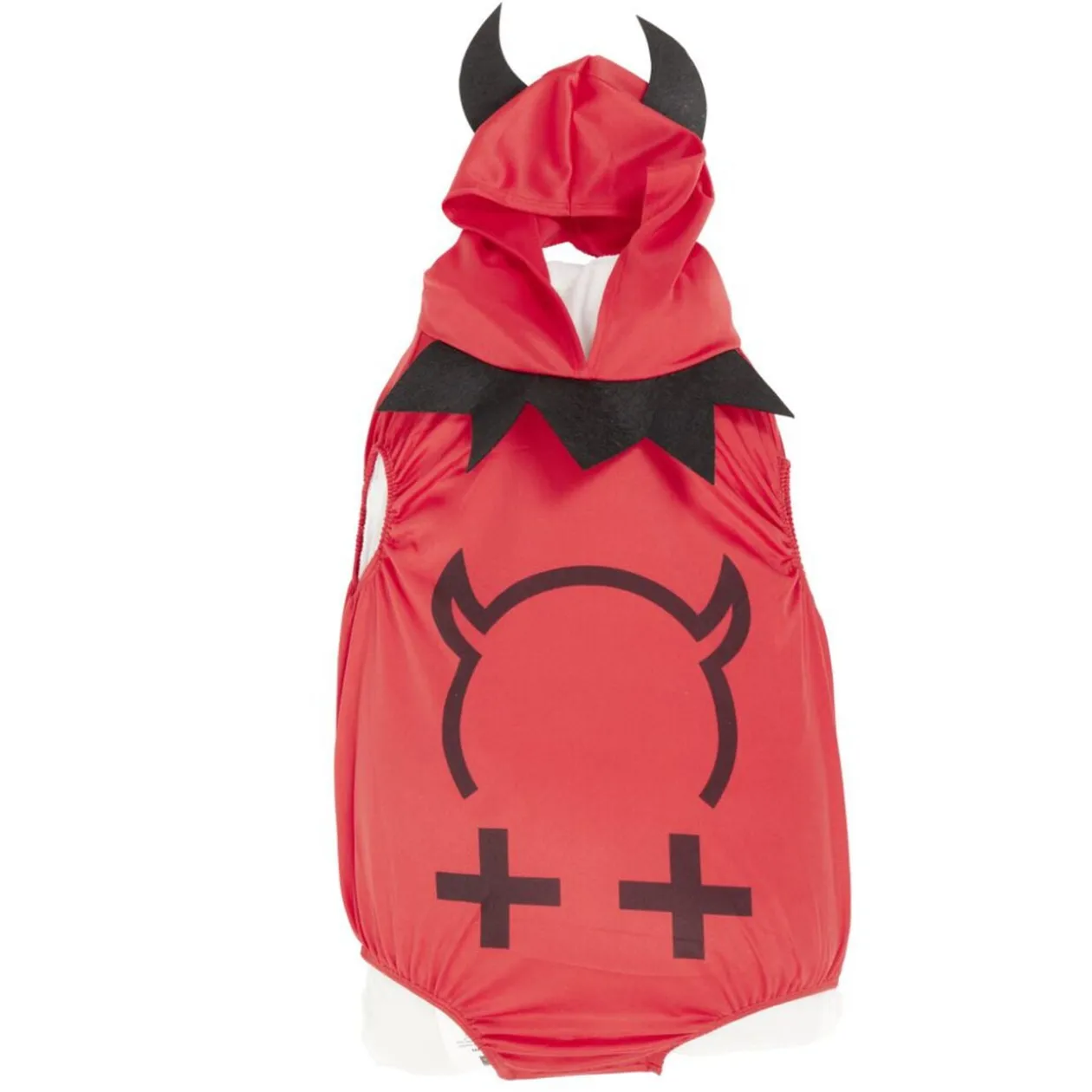 Déguisement bébé Halloween petit diable polyester rouge et noir 18/24M