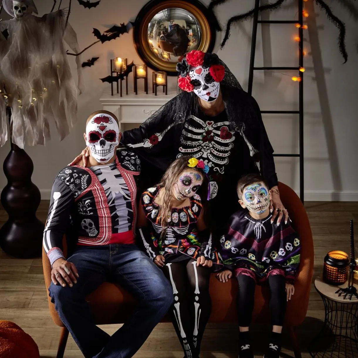 Déguisement enfant Dia de los Muertos squelette robe collant 7/10ans < Gifi Outlet