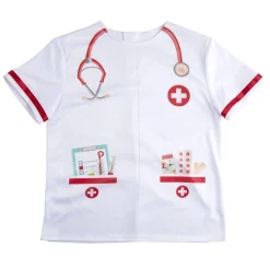 Déguisement enfant docteur avec t-shirt et bonnet blanc (4/6ans ou 7/10)