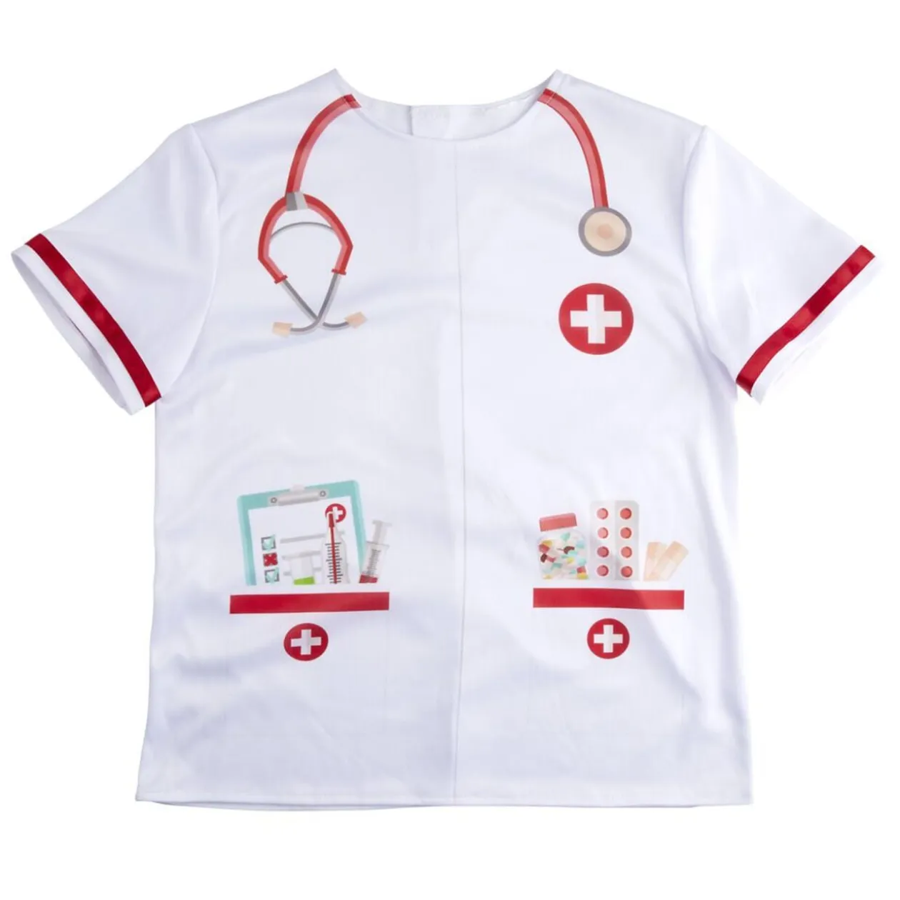 Déguisement enfant docteur avec t-shirt et bonnet blanc (4/6ans ou 7/10)
