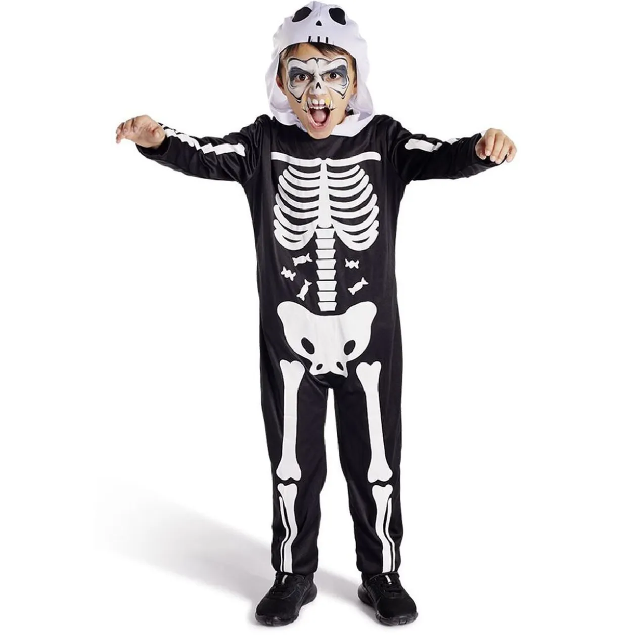 Déguisement enfant Halloween squelette combinaison 11/14ans