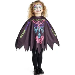 Déguisement enfant Halloween squelette poncho noir multicolore TU < Gifi Sale