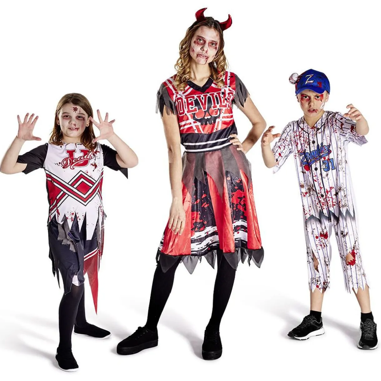 Déguisement enfant Halloween pompom girl tshirt jupe noir rouge 4/6ans < Gifi Hot