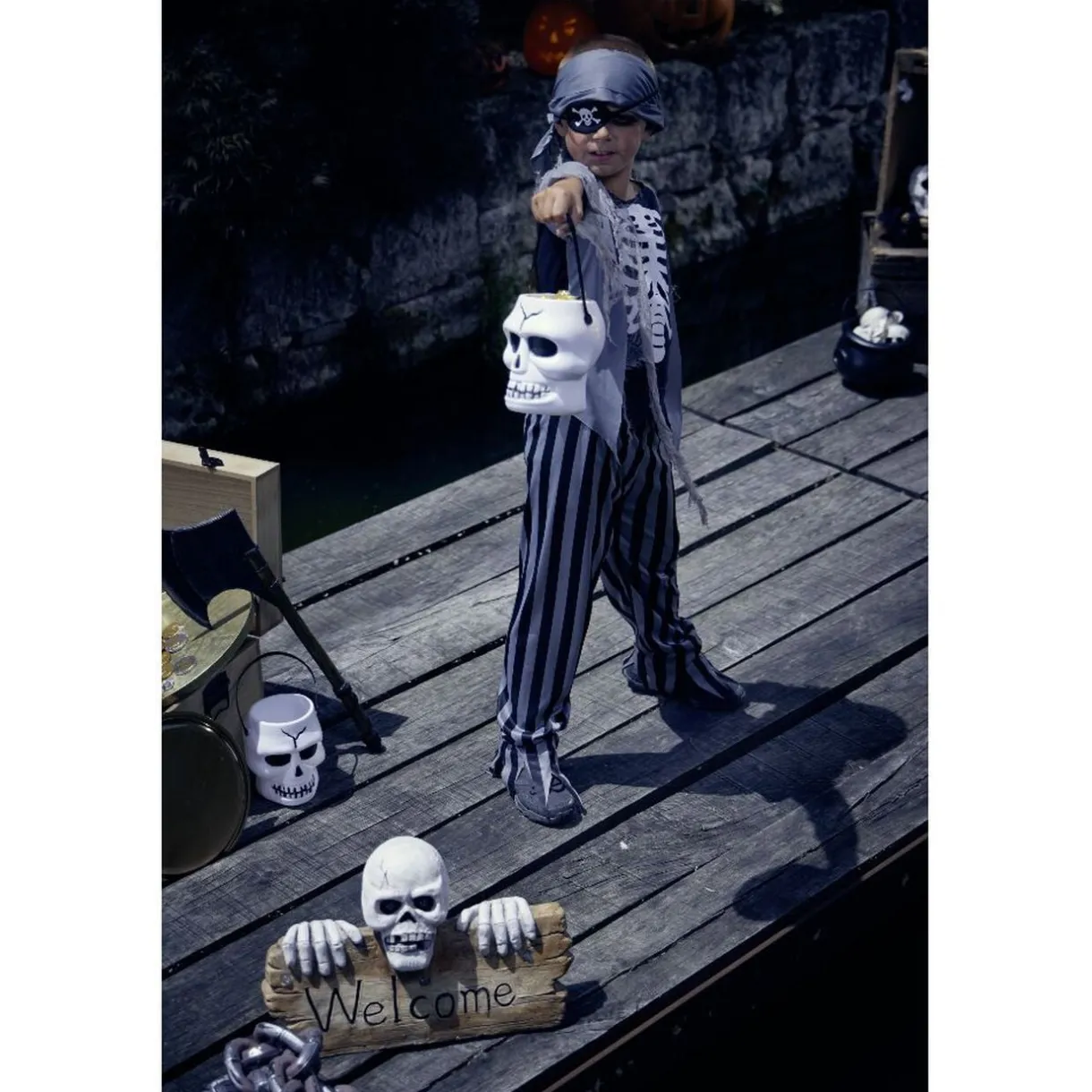 Déguisement enfant Halloween costume pirate zombie 11/14 ans < Gifi
