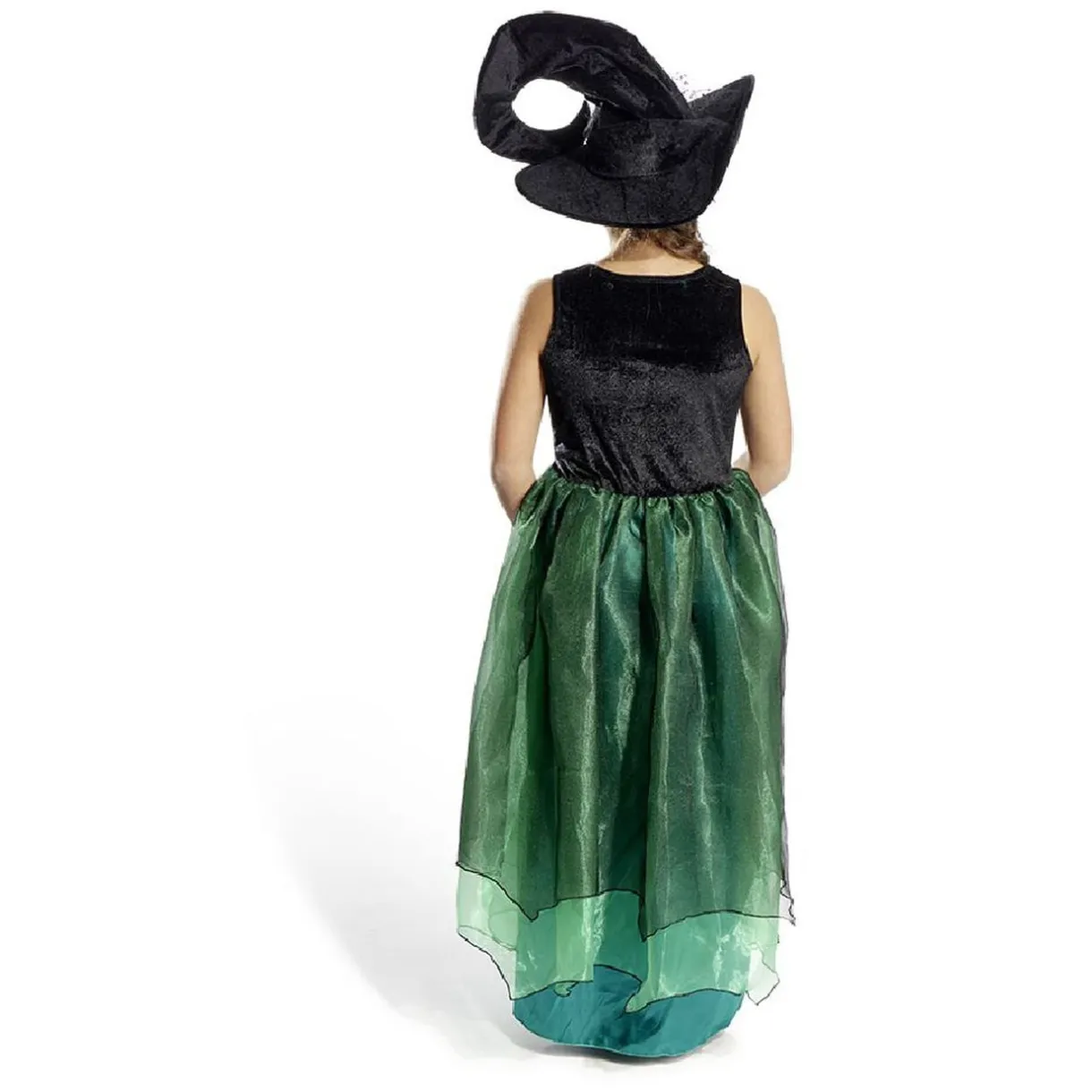 Déguisement enfant Halloween sorcière robe chapeau noir vert 11/14ans < Gifi Best