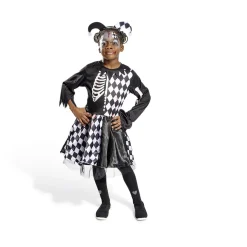 Déguisement enfant Halloween arlequin noir et blanc robe 7/10ans < Gifi Online