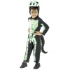 Déguisement enfant Halloween dragon noir et vert 7/10 ans
