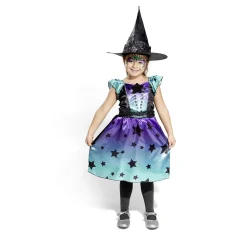 Déguisement enfant Halloween sorcière robe noir bleu violet 7/10 ans < Gifi New