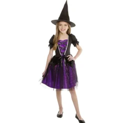 Déguisement enfant Halloween sorcière noir et violet 7/10 ans < Gifi Clearance