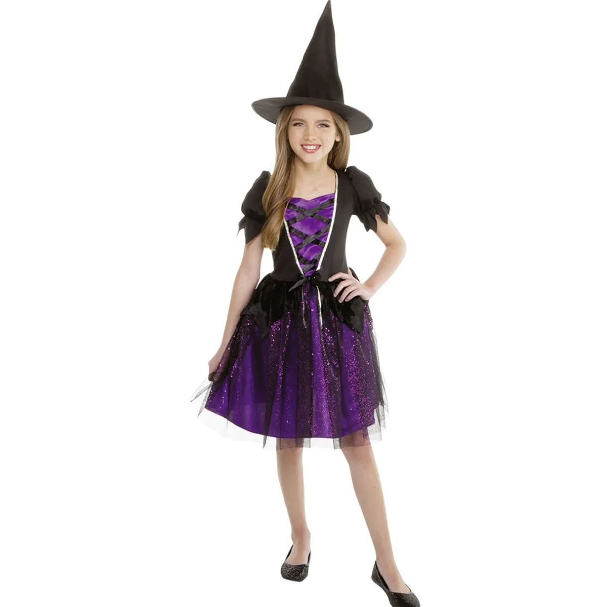 Déguisement enfant Halloween sorcière noir et violet 7/10 ans < Gifi Clearance