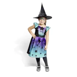 Déguisement enfant Halloween sorcière robe noir bleu violet 4/6 ans < Gifi Best