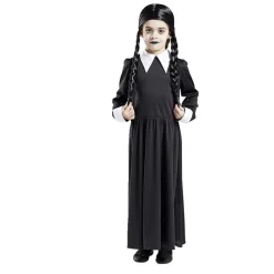 Déguisement enfant Mercredi Addams robe et col 7/10 ans