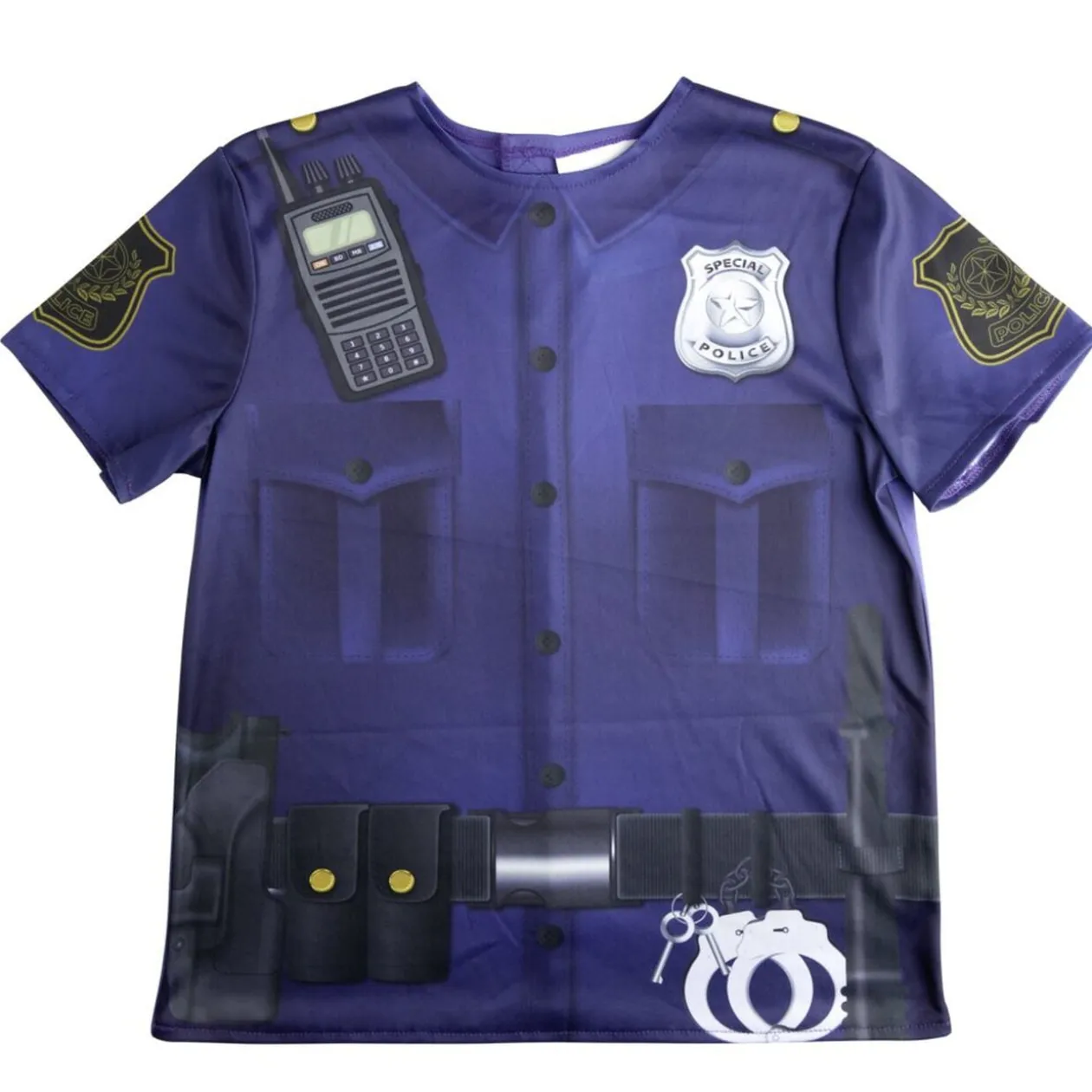Déguisement enfant policier avec t-shirt bleu (4/6ans ou 7/10)