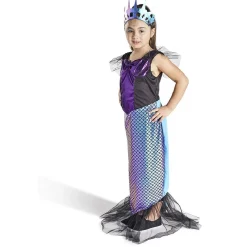 Déguisement enfant sirène robe et serre-tête noir et violet 11/14ans