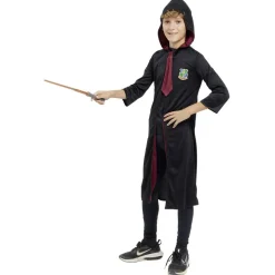 Déguisement enfant sorcier avec tunique, cravate et baguette (7/10ans ou 11/14) < Gifi New