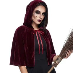Déguisement femme Halloween cape avec capuche velours taille unique (2 modèles)