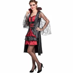 Déguisement femme vampire Halloween rouge noir taille L < Gifi Outlet