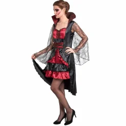 Déguisement femme vampire Halloween rouge noir taille L < Gifi Outlet