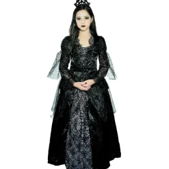 Déguisement fille reine noire Halloween 7/10 ans