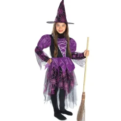 Déguisement fille sorcière Halloween noir violet 7/10 ans < Gifi New