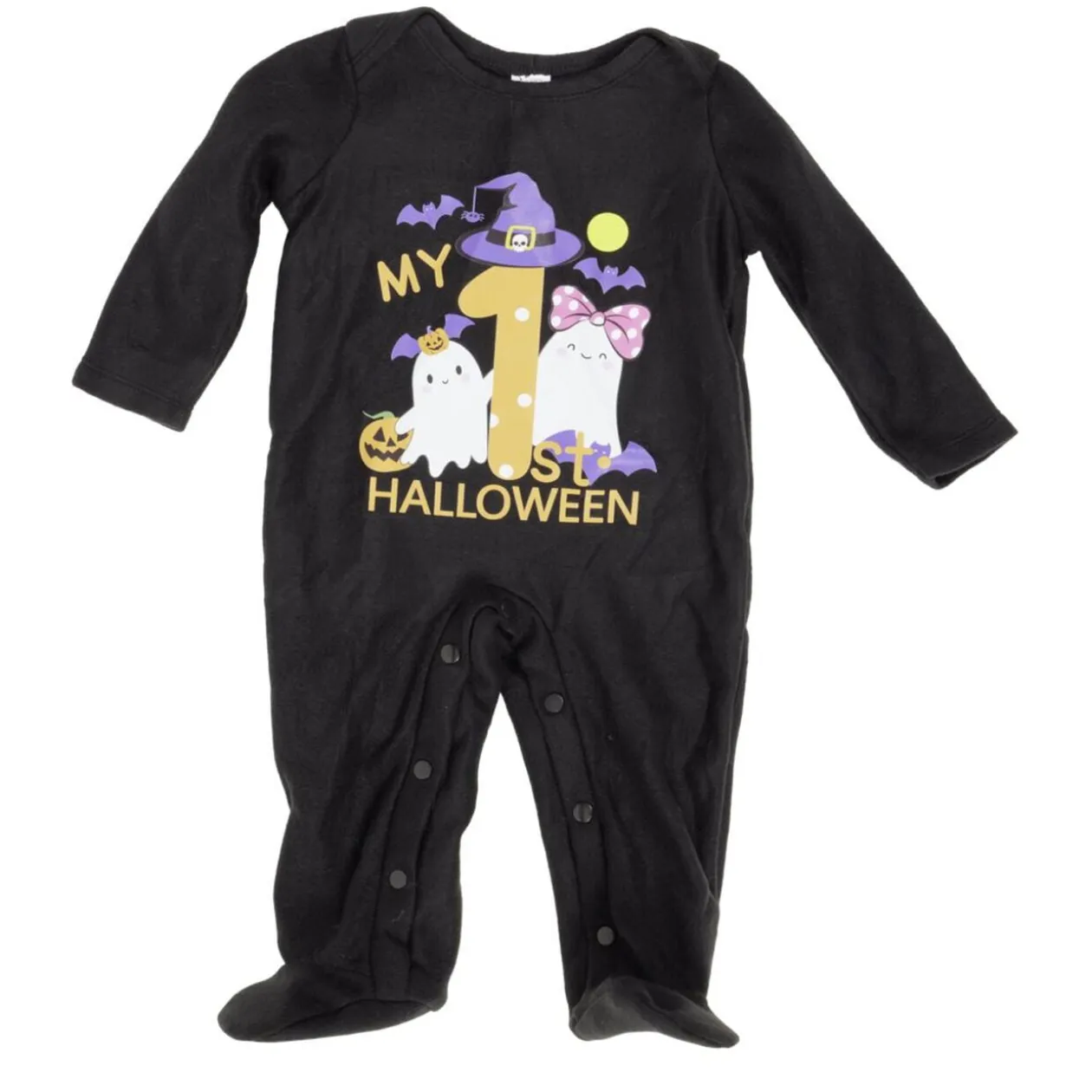 Déguisement Halloween bébé "mon 1er Halloween" combinaison noire 6/12 mois