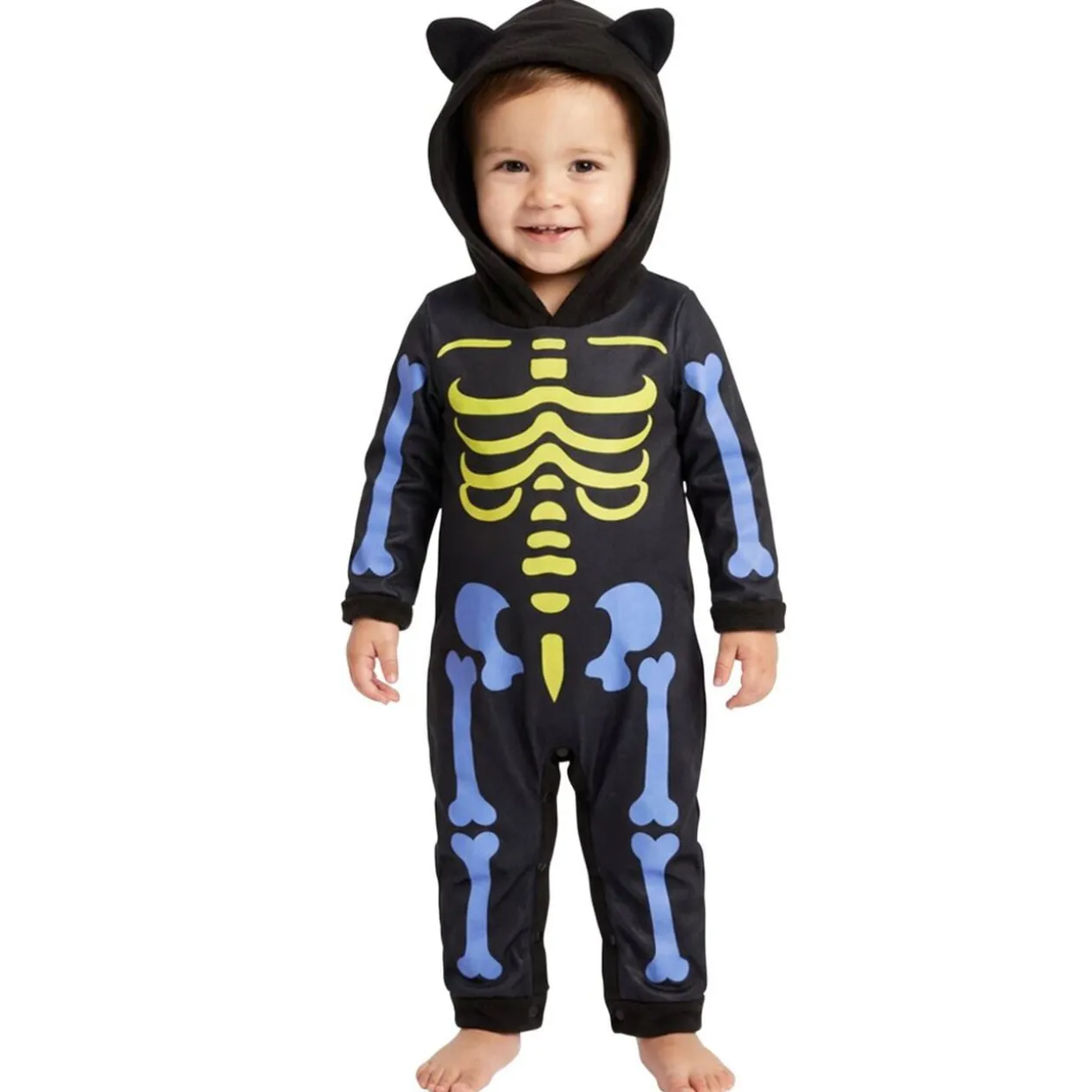 Déguisement Halloween bébé squelette mignon combinaison noire 6/12 mois
