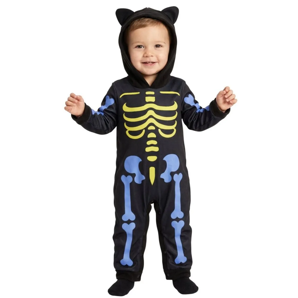 Déguisement Halloween bébé squelette mignon combinaison noire 6/12 mois