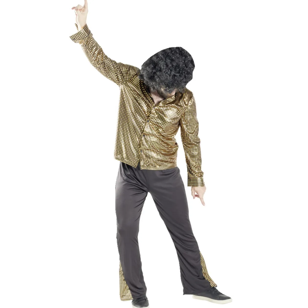 Déguisement homme disco noir et doré pour homme 2 pièces Taille unique
