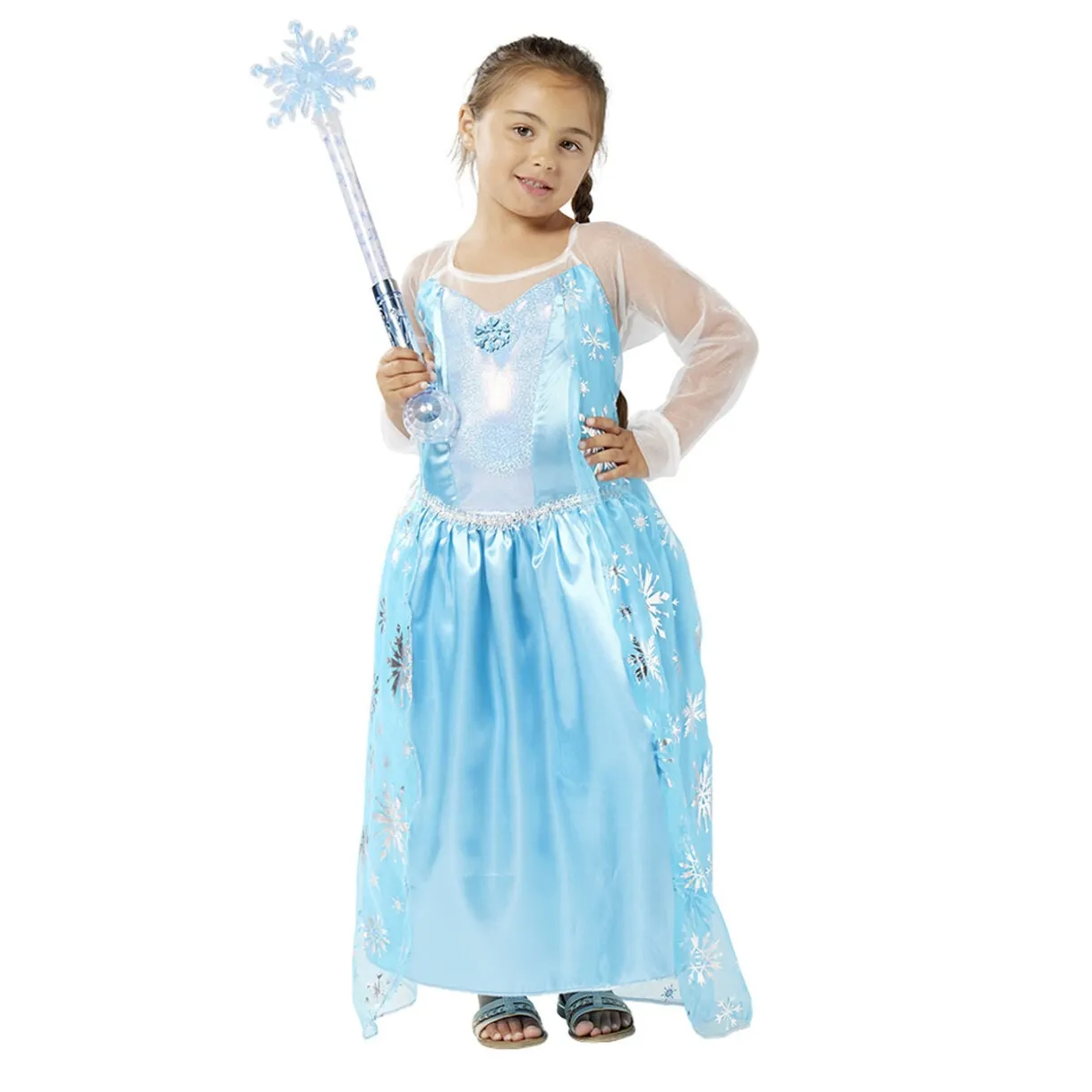 Déguisement Princesse des glaces robe bleu et argenté 4/6 ans < Gifi New