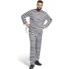 Déguisement prisonnier adulte rayé noir blanc - Taille S < Gifi Online