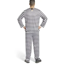 Déguisement prisonnier rayé noir blanc adulte - Taille L < Gifi New