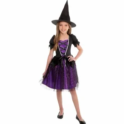 Déguisement sorcière Halloween noir et violet 11/14 ans